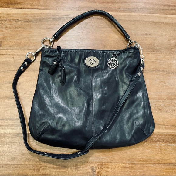 Coach Black Leather Large Crossbody Bag - Picture 1 of 9